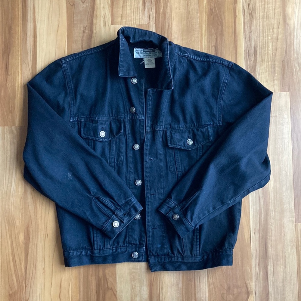 Perfectly worn vintage Black denim jacket